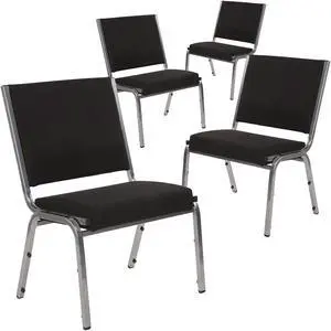 Flash Furniture Fabric Bariatric Antimicrobial Chair Black 4 Pack (4XU604426601BK)