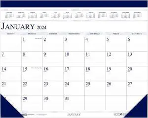 2024 House of Doolittle 22" x 17" Monthly Desk Pad Calendar White/Blue (150-24)
