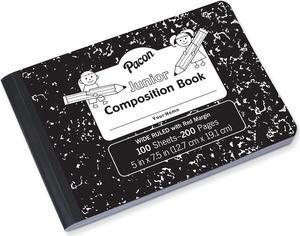 Pacon Junior 1-Subject Composition Notebooks 5" x 7" Wide Ruled 100 Sheets Black 12/Bundle (PACMMK37090)