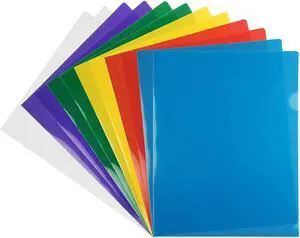JAM Paper Plastic Sleeves 9" x 12" Assorted Colors 12/Pack 380SASST
