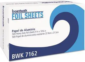 Boardwalk Pop-Up Aluminum Foil Wrap Sheets 9 x 10 3/4 Silver 500/Box 7162BX