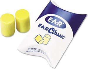 3M E·A·R Classic Earplugs Pillow Paks Uncorded PVC Foam Yellow 200 Pairs 3101001