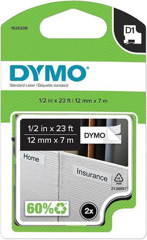 DYMO D1 1926208 Label Maker Tape 1/2W White