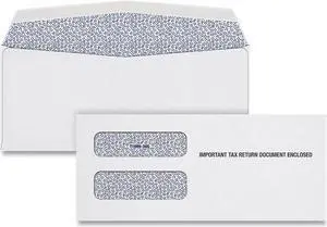 TOPS 1099 Double Window Envelope Commercial Flap Gummed Closure Contemporary Seam 3.75 x 8.75 White 24/Pack 22223