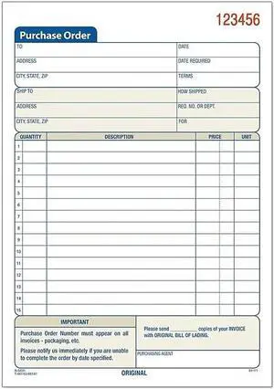 Adams 2-Part Carbonless Purchase Requisitions Book 8.44"L x 5.56"W 196147