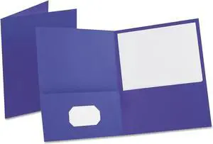 Oxford Leatherette Two Pocket Portfolio 8 1/2" x 11" Purple 10/PK 57583