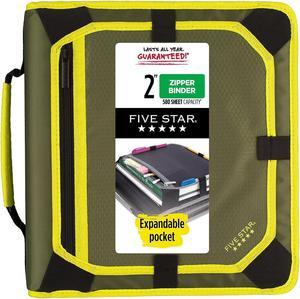 Five Star 2" 3-Ring Zipper Binders D-Ring Assorted Colors (29052)