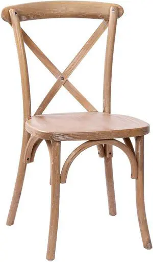 Flash Furniture Advantage Wood X-Back Chair Armless Medium White Grain (XBACKMEDWHT)
