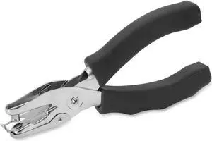 Business Source Hole Punch 1 Hole 6-Sht Cap 1/4" Dia Silver/Black 39283
