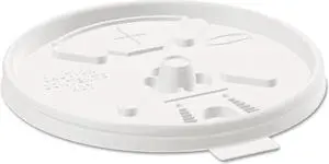 Dart Translucent Lids for 12-24oz Foam Cups Straw Slot 1000/Carton 16FTLS