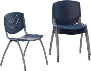 Flash Furniture HERCULES Series Plastic Stack Chair Navy 5 Pack (5RUTF01ANY)