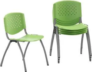Flash Furniture HERCULES Series Plastic Cafe Stack Chair Black 5 Pack (5RUT418BK)