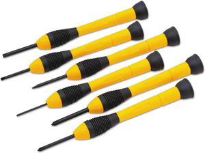 Stanley Tools 6-Piece Precision Screwdriver Set Black/Yellow 66052