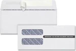TOPS 1099 Double Window Envelope Commercial Flap Self-Adhesive Closure Contemporary Seam 3.75 x 8.75 White 24/Pack 2222PS3