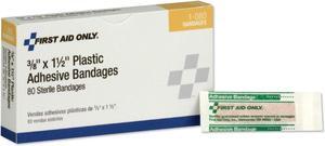 First Aid Only SmartCompliance Plastic Bandage 3/8" x 1 1/2" 80/Box 1080