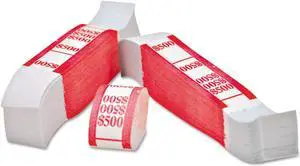 Iconex Color-Coded Kraft Currency Straps $5 Bill $500 Self-Adhesive 1000/Pack 94190063