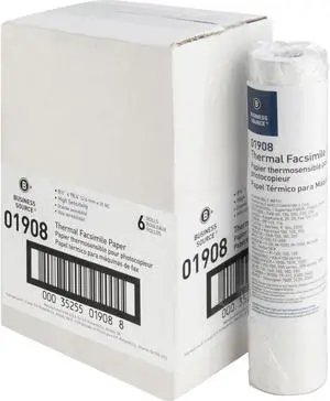 Business Source Fax Paper 1/2" Core "H" Sensitivity 8-1/2"x98' WE 01908