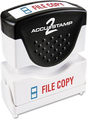 ACCUSTAMP2 Pre-Inked Shutter Stamp with Microban Red/Blue FILE COPY 1 5/8 x 1/2 035524