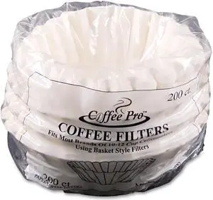 Coffee Pro Basket Filters for Drip Coffeemakers 10 to 12-Cups White 200 Filters/Pack CPF200 Coffee Pro Basket Filters for Drip Coffeemakers 10 to 12-Cups White 200 Filters/Pack CPF200