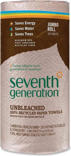 Seventh Generation Jumbo Paper Towels 2-Ply 11"x9" 120 Shts/RL Brown 13720