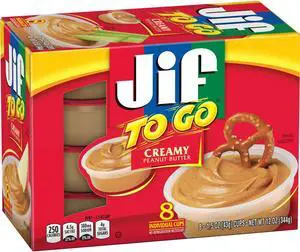 J.M. Smucker Company Jif To Go Snack Cups 1.5 oz 8/PK Peanut Butter 24136