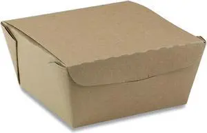 Pactiv Corporation Pactiv Evergreen EarthChoice OneBox Paper Box 37 oz. 4.5 x 4.5 x 2.5 Kraft. 312/Carton NOB01KEC