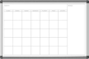 U Brands PINIT Magnetic Dry-Erase Calendar Whiteboard Aluminum Frame 2' x 3' (2901U00-01) 2901U0001