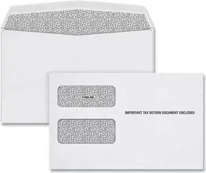 TOPS 1099 Double Window Envelope Commercial Flap Gummed Closure Contemporary Seam 5.63 x 9 White 24/Pack 22222
