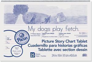 Pacon Picture Story Chart Tablet 24"x16" 1/2 Rld 25Shts WE MMK07426