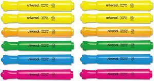 Universal UNV08867 Desk Highlighters, Chisel Tip, Assorted Colors, Dozen