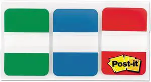 Post-it File Tabs 1 x 1 1/2 Blue/Green/Red 66/Pack 686GBR