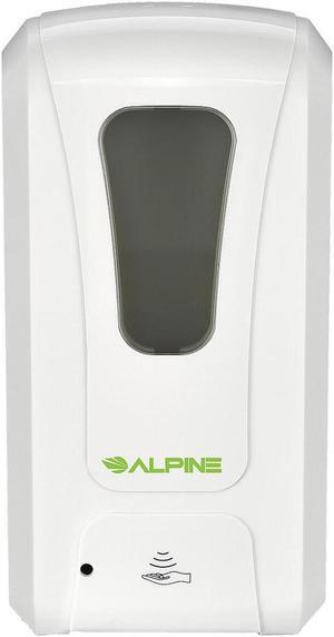 Alpine Industries Wall Mount Automatic Liquid Hand Soap and Gel Sanitizer Dispenser 40 oz White 430-L