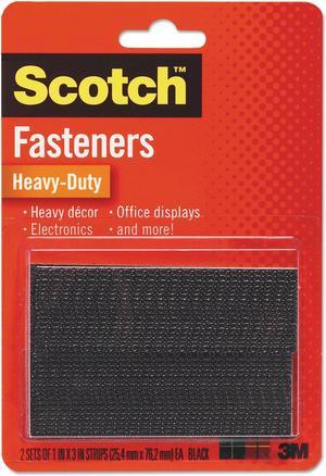 Scotch Hook and Loop Fastener Tape 1" x 3" two sets Black RFD7091