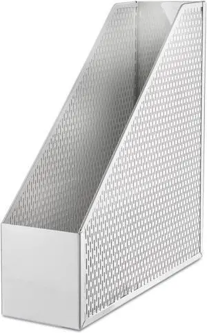 Artistic Urban Collection Punched Metal Magazine File 3 1/2 x 10 x 11 1/2 White ART20004WH