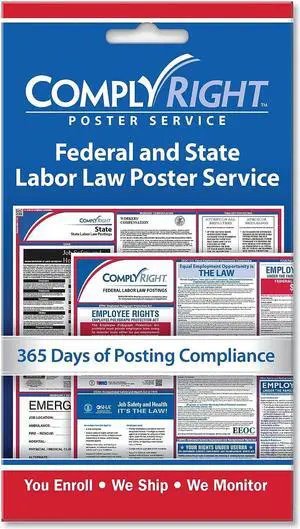 ComplyRight Labor Law Poster Service "State/Federal Labor Law" 4w x 7h 098433