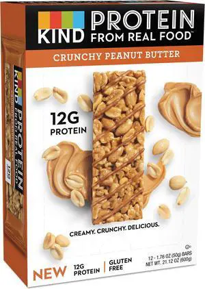 KIND Protein Bars Crunchy Peanut Butter 1.76 oz 12/Pack 26026