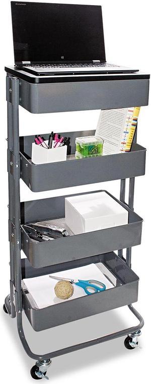 Vertiflex Multi-Use Storage Cart/Stand-Up Workstation 17w x 14 3/8d x 18 1/2 - 39d Gray VF51025