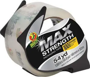 Duck MAX Packaging Tape with Economy Dispenser 1.88" x 54.6 yds 3" Core Clear 284982