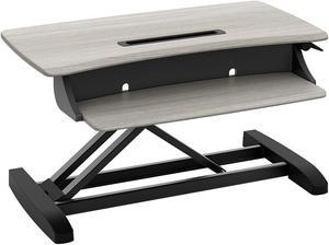 Ergotron WorkFit-Z Mini Adjustable Standing Desk Converter Gray Woodgrain (33-458-917) 33458917