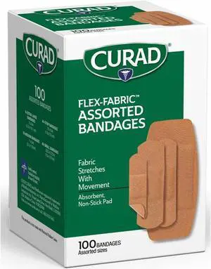 Medline Bandages Flex Fabric 100/BX Assorted CUR0700RB
