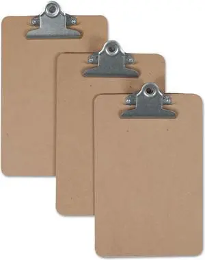 UNIVERSAL Hardboard Clipboard 3/4" Capacity 5 x 8 Sheets Brown 05610VP