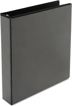 UNIVERSAL Push-Open Deluxe Plus D-Ring View Binder 1-1/2" Capacity 8-1/2 x 11 Black 30721