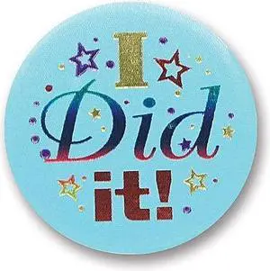 Beistle 2" I Did It Satin Button BN187