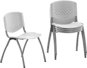 Flash Furniture HERCULES Series Plastic Stack Chair White 5 Pack (5RUTF01AWH)