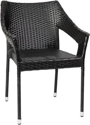 Flash Furniture Ethan Commercial Grade Stacking Patio Chair Black (TTTT02BK)