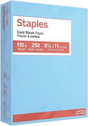 Staples Cardstock Paper 110 lbs 8.5" x 11" Blue 250/Pack (49702) Staples Cardstock Paper 110 lbs 8.5" x 11" Blue 250/Pack (49702)