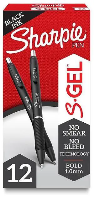 Sharpie S-Gel S-Gel Retractable Gel Pen Bold 1 mm BLK Ink 2096149