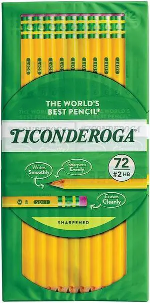 Ticonderoga Pencil,Sharpened,72/Pk,Yl 13972