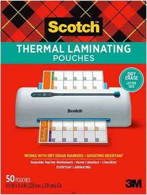 Scotch Thermal Laminating Pouches Letter Size 3 Mil 50/Pack (TP3854-50DE)