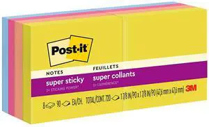 Post-it Super Sticky Notes 1 7/8" x 1 7/8" Summer Joy Collection 90 Sheet/Pad 8 Pads/Pack (622-8SSJOY)